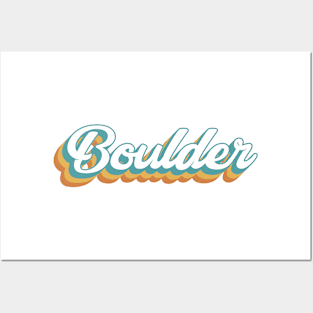 Boulder Colorado Retro Lettering Sticker Posters and Art